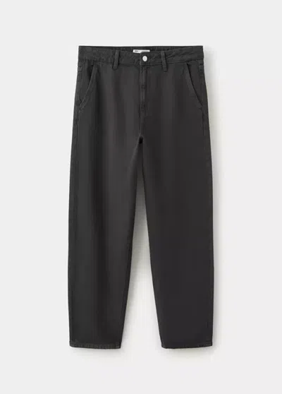 Mango Jean Relaxed-fit In Gris Anthracite