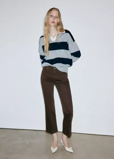 Mango Jean Sienna Flare Crop In Animal Print