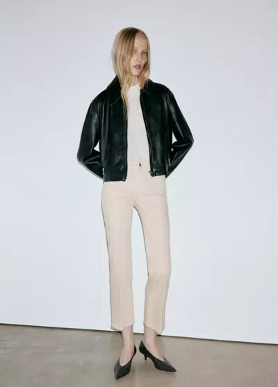 Mango Jean Sienna Flare Crop In Sable