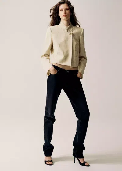 Mango Jean Slim Taille Classique In Black