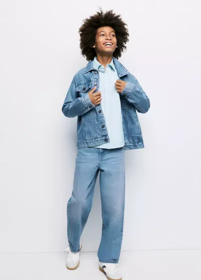 Mango Kids' Jean Straight Fit En Coton In Blue