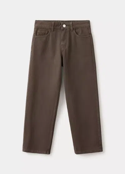 Mango Kids' Jean Straight Fit En Coton In Brown