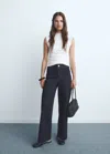 Mango Catherin Culotte High-rise Jeans In Blue