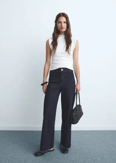 Mango Catherin Culotte High-rise Jeans In Blue