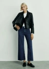Mango Catherin Culotte High-rise Jeans Dark Blue In Bleu Foncé