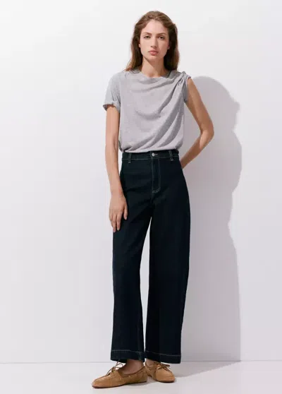 Mango Jean Style Jupe-culotte Catherin Taille Haute In Blue