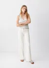 Mango Low-rise Jeans With Permanent Studs In Off White