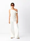 Mango Jean Taille Basse Texture Rayures In White