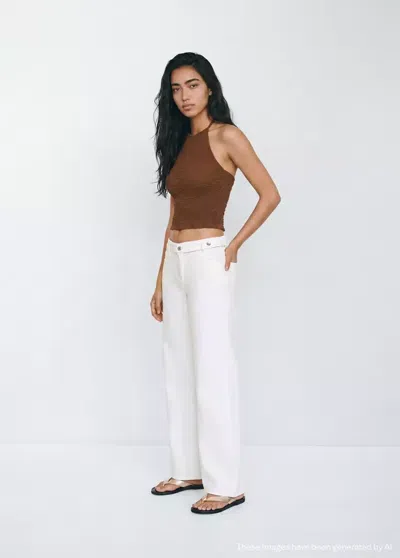 Mango Jean Taille Basse In White