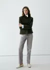 Mango Jean Taille Haute In Gris Denim