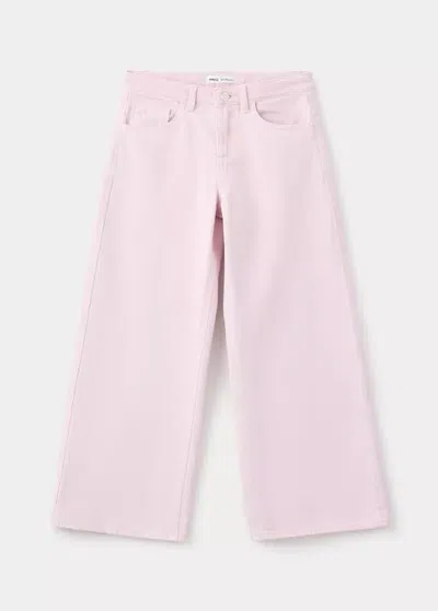 Mango Kids' Jean Wide Leg Coton In Pink