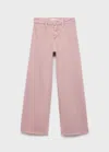 Mango Jean Wideleg Revers Effilochés Rose - Enfants - 13-14 Ans -  Kids In Pink