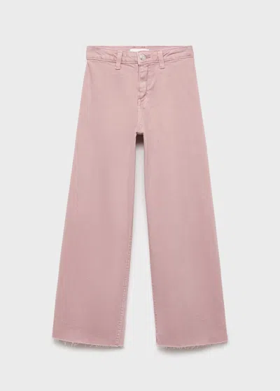 Mango Jean Wideleg Revers Effilochés Rose - Enfants - 13-14 Ans -  Kids In Pink