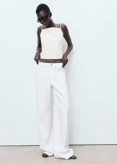Mango Low Waist Wideleg Jeans White