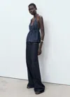 Mango Low Waist Wideleg Jeans Open Blue