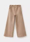 Mango Jean Wideleg Taille Élastique In Brown