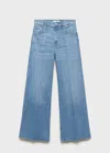 Mango High-rise Wideleg Jeans In Blue