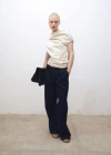 Mango Wideleg Jeans With Pleat Detail Rinse Wash Open Blue In Open Blue