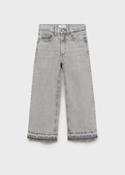 Mango Kids' Jeans Culotte Mid-waist Comfort Denim Grey In Gray