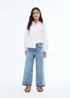 Mango Kids' Jeans Culotte Mid-waist Comfort Medium Blue