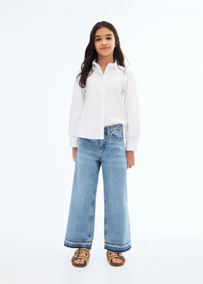 Mango Kids' Jeans Culotte Mid-waist Comfort Medium Blue