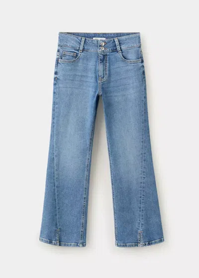 Mango Kids' Jeans Flare Coutures In Blue