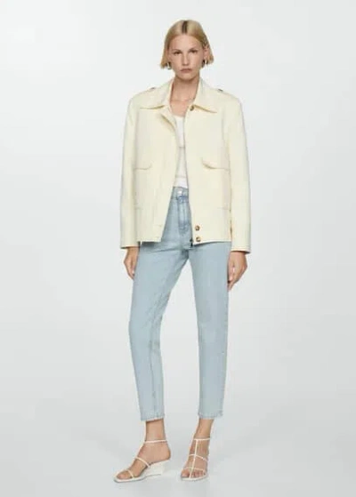 Mango Jeans Newmom Comfort High Rise Bleach Blue