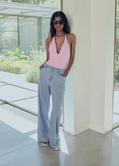 Mango Jeans Wide Leg Light Blue