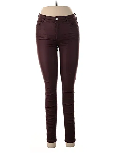 Pre-owned Mango Jeggings In Burgundy