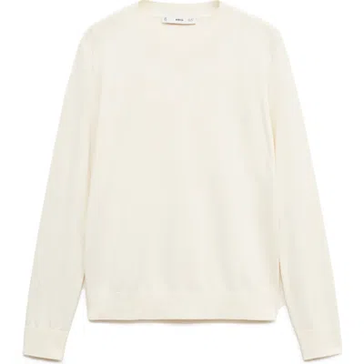 Mango Jersey Long Sleeve Sweater In Ecru