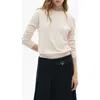 Mango Jersey Long Sleeve Sweater In Pale Pink