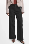 Mango Jessie Patch Pocket Wide Leg Jeans In Black