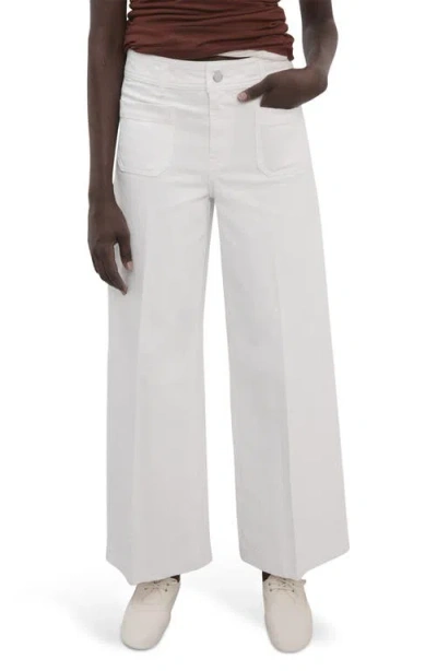 Mango Jessie Patch Pocket Wide Leg Jeans In White