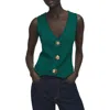 Mango Jewel Button Knit Vest In Green