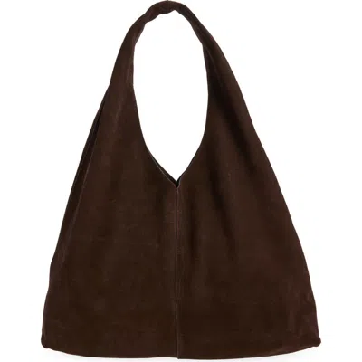 Mango Joel Suede Shoulder Bag In Brown