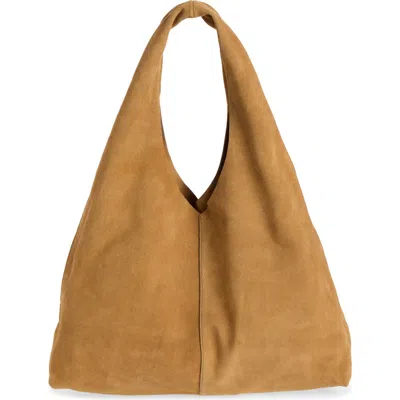 Mango Joel Suede Shoulder Bag In Brown