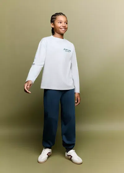 Mango Kids' Jogger Coton Élastique In Blue