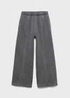 Mango Joggers Wideleg Seams Charcoal In Gray
