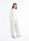 Mango Kids' Cotton Joggers With Elastic Waist In White