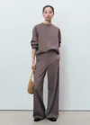 Mango Jogger Pants With Elastic Waist In Brown