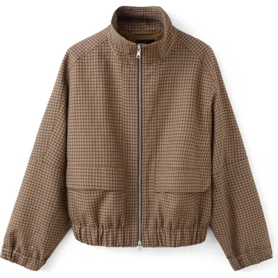 Mango Josef Check Jacket In Brown