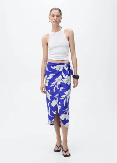 Mango Jupe Bleu - Femme - Xl -