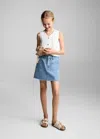 Mango Kids' Denim Short Skirt In White