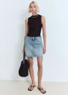 Mango Denim Short Skirt Medium Blue
