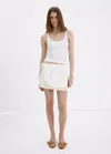 Mango Openwork Embroidered Cotton Miniskirt In White