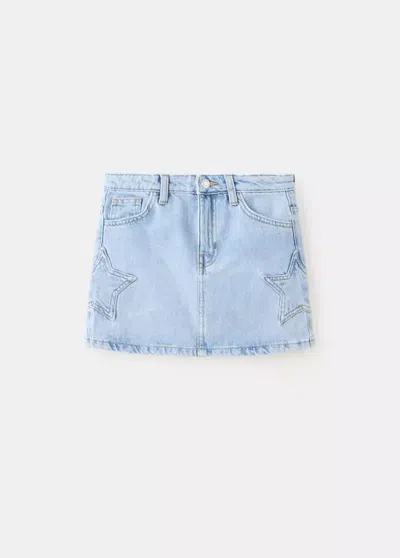 Mango Kids' Jupe En Jean À Étoiles In Blue