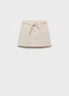 Mango Denim Skirt With Bow Ecru