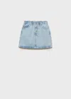 Mango Kids' Denim Paperbag Skirt In Blue