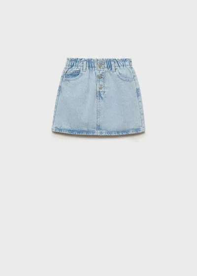 Mango Kids' Denim Paperbag Skirt In Blue
