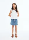 Mango Denim Paperbag Skirt In White